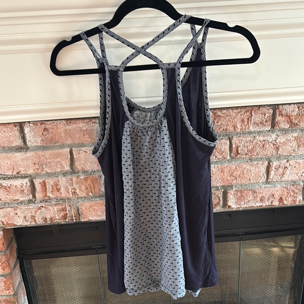 CAbi Blue and White Tank Top sz S - Picture 5 of 7